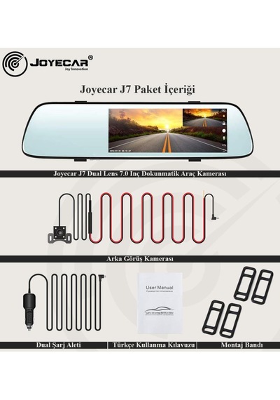 Joyecar® J7 7" Ips Dokunmatik Ekran Dual Lens Full Hd Araç Kamera
