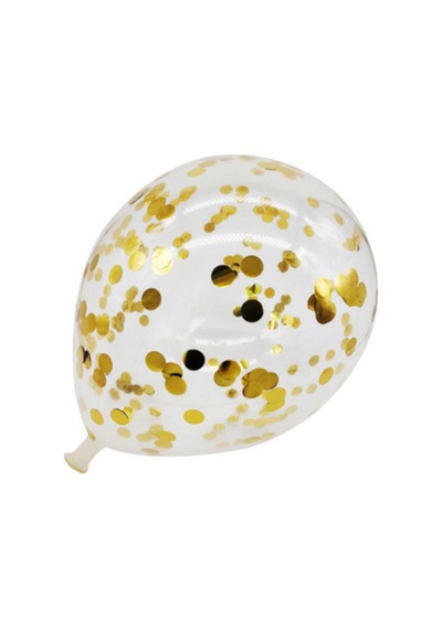 Pazarız Konfetili Balon Pullu Şeffaf Balon Seti 20 Adet Gold