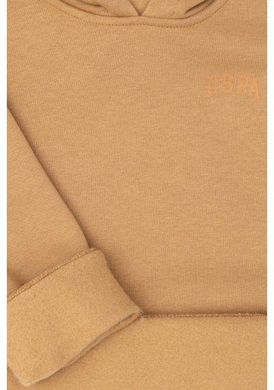 U.S. Polo Assn. Erkek Çocuk Camel Basic Kapüşonlu Sweatshirt 50295161-VR015