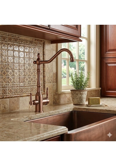 Lpd Se Borulu Arıtmalı Mutfak Evi Ye Lavabo Bataryası Rose Gold
