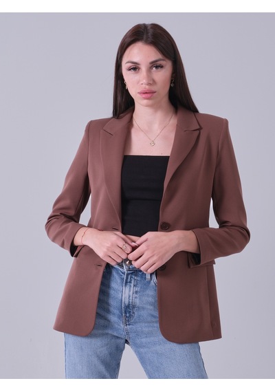 Feminist Açık Kahverengi Vatkalı Astarlı Blazer Ceket 0105110.197