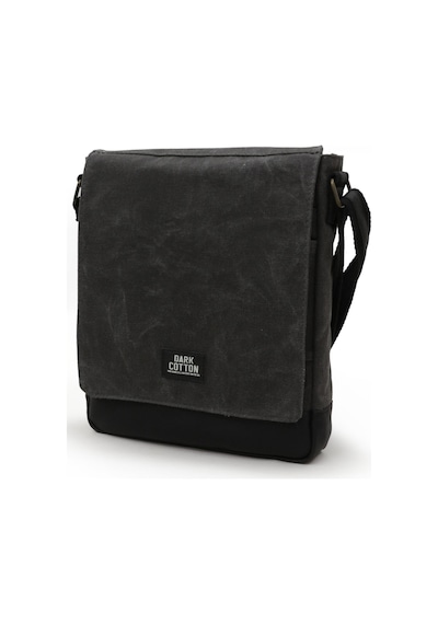 Dark Cotton 7112 Western Kahverengi Suya Dayanıklı Mumlu Kanvas Postacı Omuz Laptop Okul Çantası Siyah