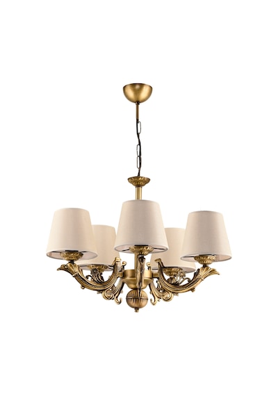 Dede Beş Kollu Sava Zamak Avize Eskitme Şapkalı Eskitme