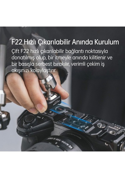 Falcam F22 Quick Release 7 Inch 360 Çift Ball Head Metal Extension Magic Arm Gri - 2974b