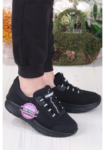 Fort King Luna Rahat Hafif Memory Foam Taban Sneaker Kadın Ayakkabı Siyah