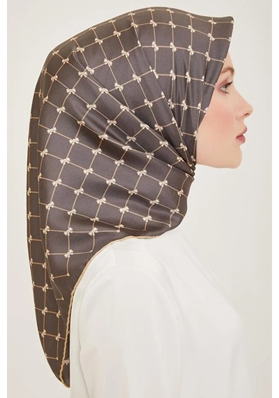 Belli Saf Twill İpek Eşarp 4006d Füme