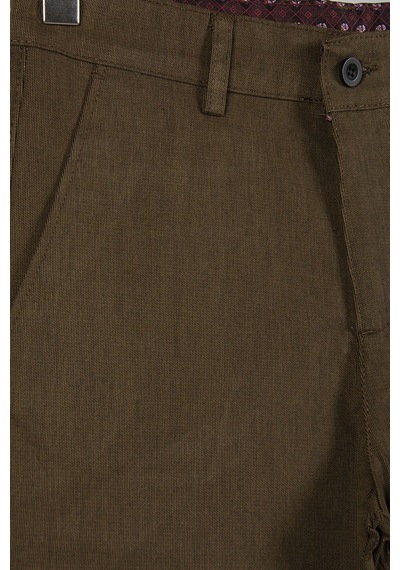 Terapi Men Erkek Ahşap Kahve Slim Fit Keten Şort Ahşap Kahve