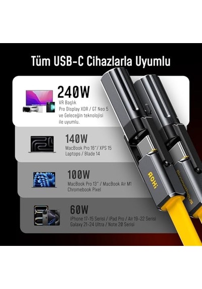 Prometheus 3 Ü 1 Arada Titanyum Edc Çok Amaçlı 240w Şarj Ve Veri Kablosu