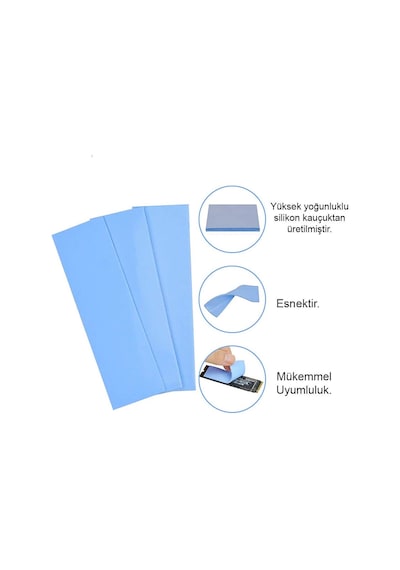 Wozlo 1 0mm 22 70mm Termal Pad M2 Ssd Chipset Soğutucu 7x2cm Silikon İletken Mavi 3 6w/mk