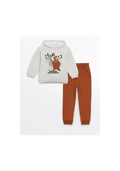 LC Waikiki Lcw Kids Kapüşonlu Erkek Çocuk Sweatshirt Ve Eşofman Alt 2'li Offwhıte Melange LC Waikiki Lcw Kids Kapüşonlu Erkek Çocuk Sweatshirt Ve Eşofman Alt 2'li Offwhıte Melange