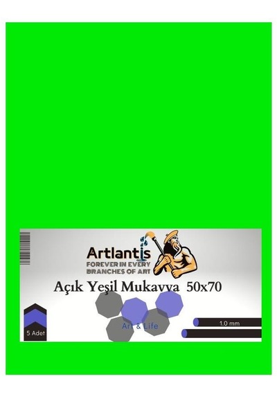 Artlantis Renkli Mukavva 35 x 50 CM 5 Adet Açık Yeşil