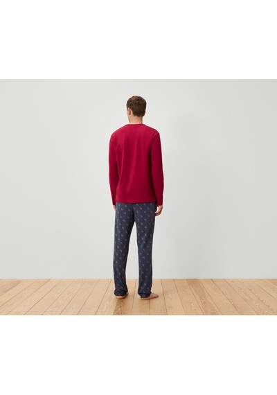 Tchibo Erkek Pijama, Kırmızı Tam. Baskılı Kırmızı