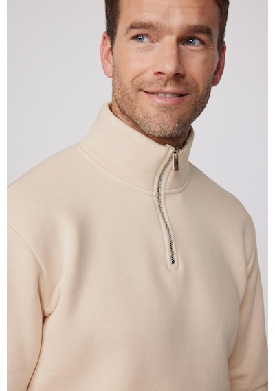 Tudors Unisex Relax Fit Rahat Kesim Pamuklu İçi Polarlı Yarım Fermuarlı Ekru Dik Yaka Sweatshirt-29414 Ekru Tudors Unisex Relax Fit Rahat Kesim Pamuklu İçi Polarlı Yarım Fermuarlı Ekru Dik Yaka Sweatshirt-29414 Ekru