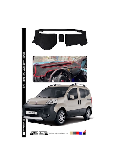 Fiat Fiorino 2007-2024 Arası Modeller Için Oto Torpido Koruyucu - Siyah Kenar