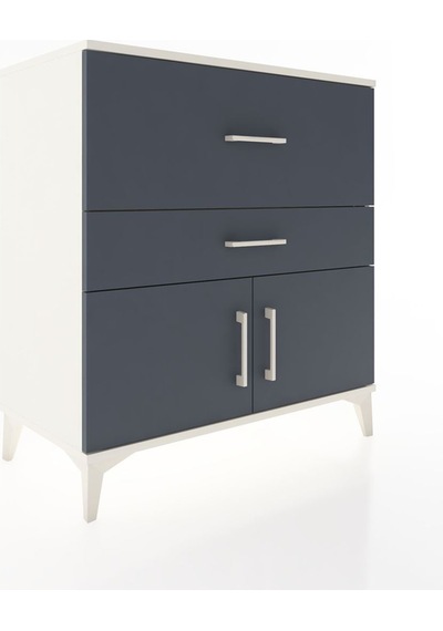 Hyperion Şifonyer 2 Raflı Tek Çekmeceli 2 Kapaklı 88x44x96 Aytaşı-antrasit Aytası