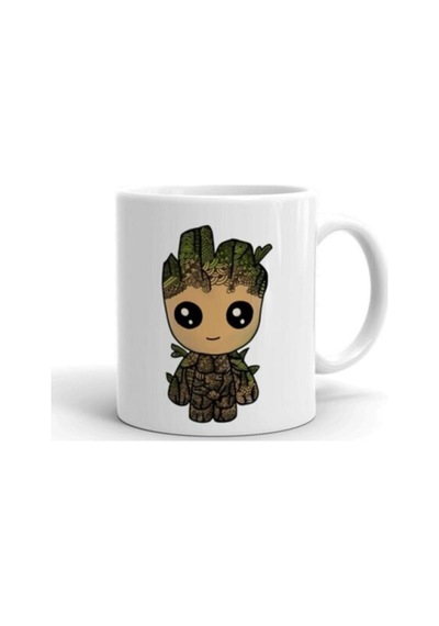 Baby Groot Baskılı Kupa Bardak Beyaz