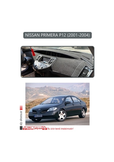 Nissan Primera P12 2001-2004torpido Koruma Halısı Gri Kenar