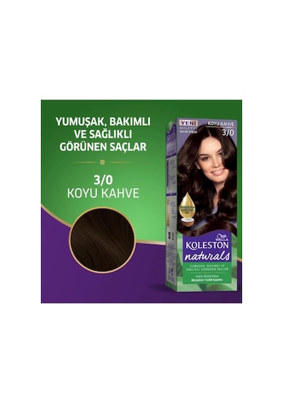 Hubrendy Tedarik Naturals Saç Boyası Koyu Kahve 3/0