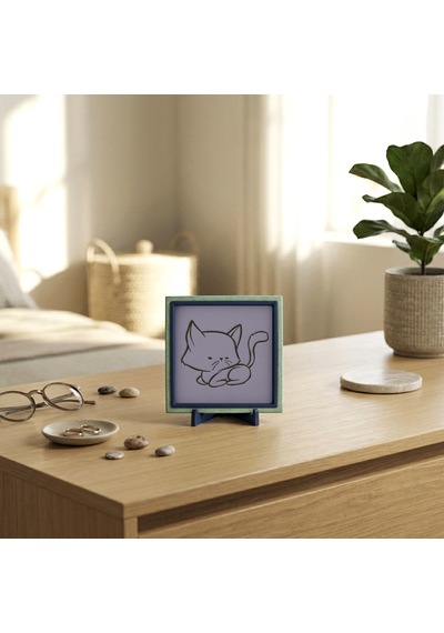 Kıvrılan Kedi Temalı Şık Dekoratif Obje, Yaşam Alanınız İçin Sempatik Değerli Bir Hediye 10x10 Cm