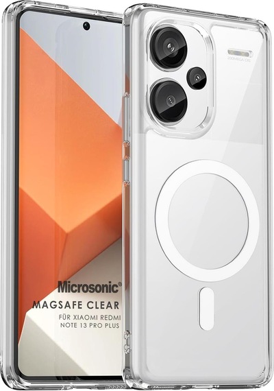 Microsonic Xiaomi Redmi Note 13 Pro Plus 5g Kılıf Magsafe Clear Sararmaz Şeffaf -