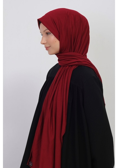 Manolyaşal İslamic Hijab Tesettür Penye Şal - 70 X 180 / Bordo Bordo