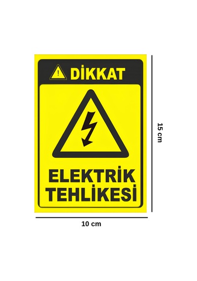 Dikkat Elektrik Tehlikesi Uyarı Levhası Arkası Yapışkanlı Sticker