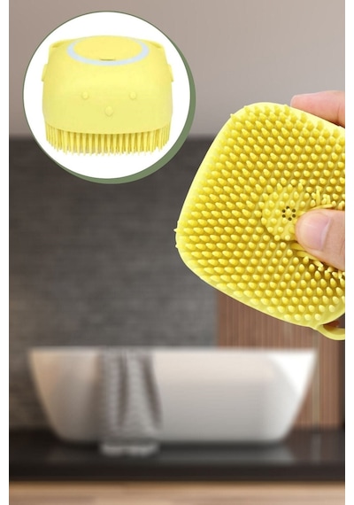 Yumuşak Silikon Malzemeli Esnek Jel Hazneli Masaj Fonksiyonlu Etkili Banyo Duş Kese Lifi