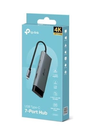 Uh7020c, 4k 60hz Hdmı, Gigabit Port, 100w Hızlı Şarj, Sd Ve Microsd Kart Yuvası, 5gbps Data Transfer Hızı, 7'si Bir Arada Usb-c Hub