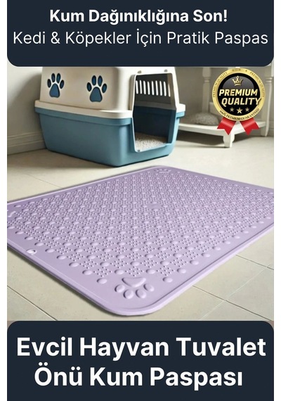 Premium Silinebilir Yıkanabilir Dayanıklı Kedi Köpek Evcil Hayvan Tuvalet Önü Mama Kabı Kum Paspası