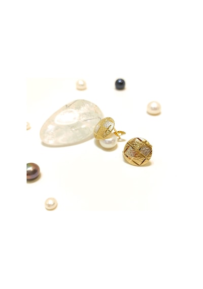 13mm Taşsız Küpe 14 Ayar Altın