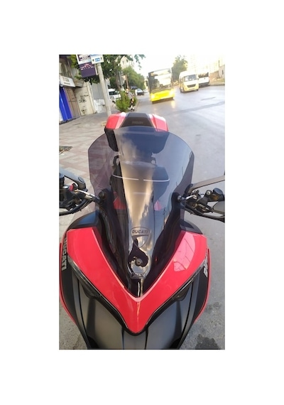 Zeus Motor 2015-18 Ducati Multistrada 1200 Ön Cam 51cm 4mm Koyu Füme Motosiklet Camı Çok Renkli
