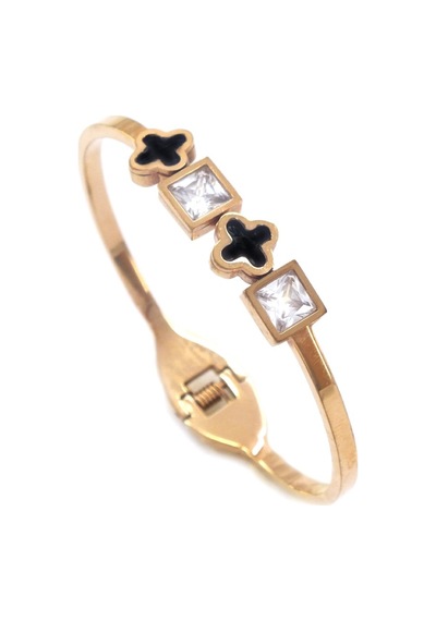 Bz 316l Çelik Rose Baget Taşlı Spor Kelepçe Blz-470 Rose Gold