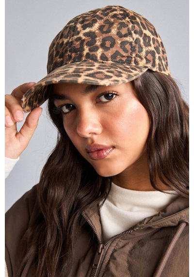 Defacto Kadın Leopar Desenli Pamuklu Cap Kahverengi Şapka H6748ax26wnbn66 Kahve-bn66