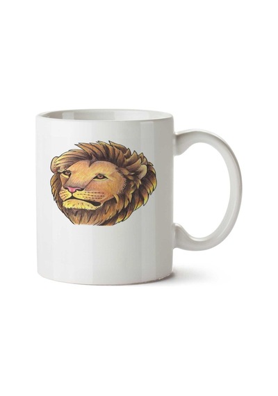 Lion 5 Aslan İki Tarafı Baskılı Kupa Bardak Çok Renkli