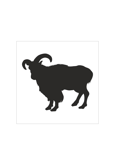 Dağ Keçisi Folyo Sticker 20cm Uzunluk Siyah