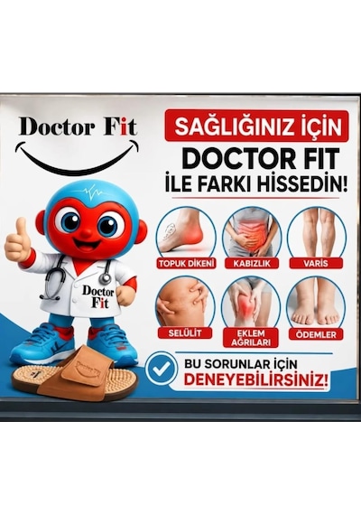 Doctor Fit Refleksoloji Rahatlatıcı,akapunktur Masaj Terliği Beyaz Erkek Terliği 41 Numara