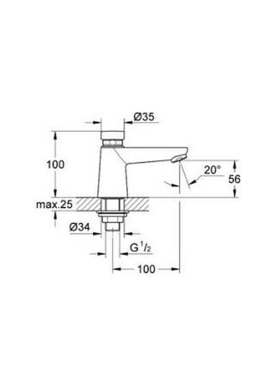 Grohe Euroeco Cosmopolitan Zaman Ayarlı Lavabo Bataryası 36265000