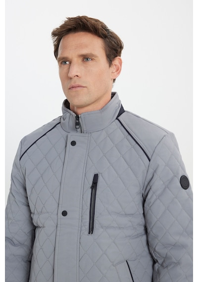AC&Co / Altınyıldız Classics Erkek Grı Standart Fit Normal Kesim Dik Yaka Kapitone Desenli Çıtçıtlı Yan Cepli Overcoat Gri AC&Co / Altınyıldız Classics Erkek Grı Standart Fit Normal Kesim Dik Yaka Kapitone Desenli Çıtçıtlı Yan Cepli Overcoat Gri
