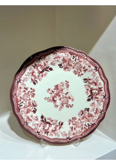 Porser Porselen Fulya Velour Maroon Yemek Takımı 6 Kişilik 24 Parça Çok Renkli