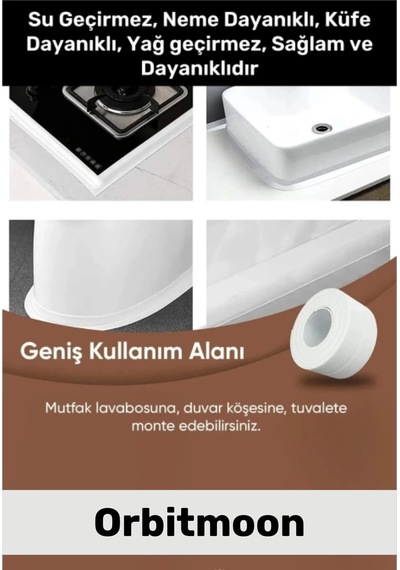 Özel Seri Premium Su Geçirmez Sızdırmaz Lavabo Küvet Yağ Nem Küf Önleyici 3.2m 2 Adet Izolasyon Bant