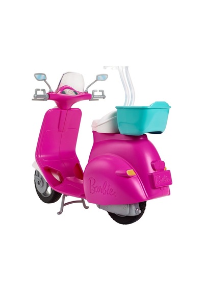 Barbie Bebek - Scooter Playset Gbk85 Aksesuar Pembe
