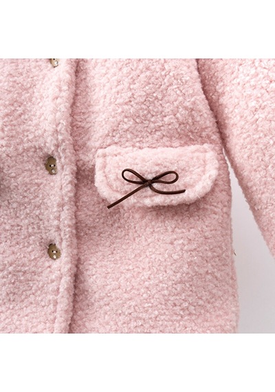 Cumino Cute Kız Çocuk Şapkalı Kaban Pembe