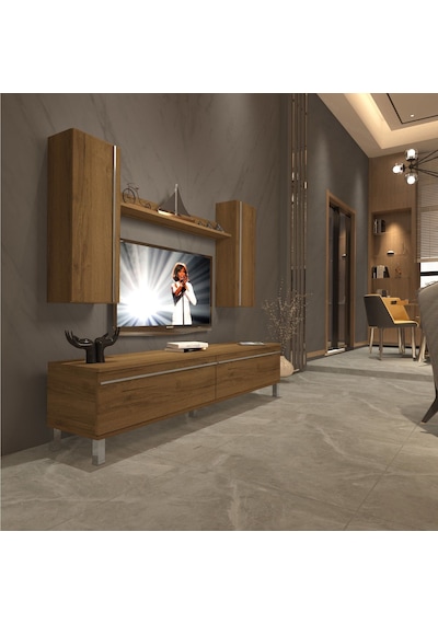 Decoraktiv Eko 7 Mdf Std Krom Ayaklı Tv Ünitesi Tv Sehpası Pera