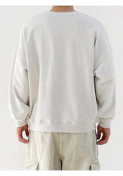 Shark Graphic Drop Shoulder Sweatshirt Beyaz Beyaz