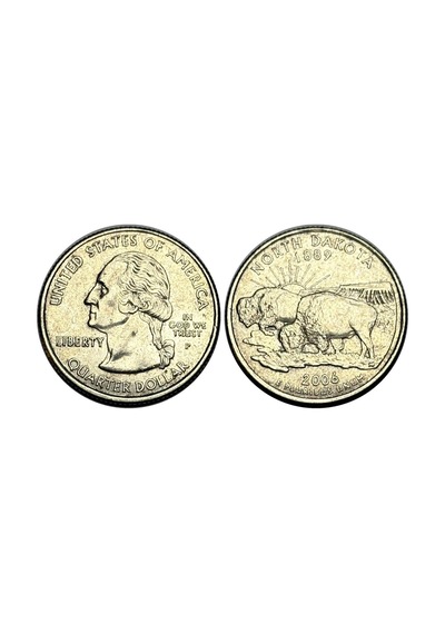 Amerika 2006 Yılı Hatıra North Dakota Quarter Dolar