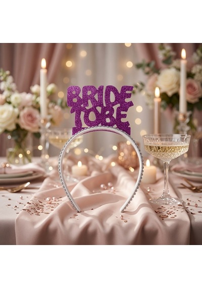 Taç Eva Bride To Be Mor Simli Taşlı Bekarlığa Veda Partisi Gelin Tacı Saç Aksesuarı