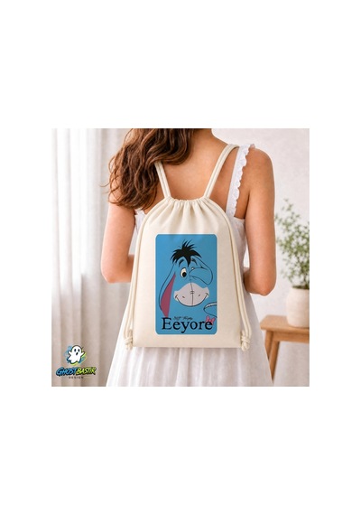 Ghostbastır Design Eeyore Büzgülü Keten Çanta C084 Bej