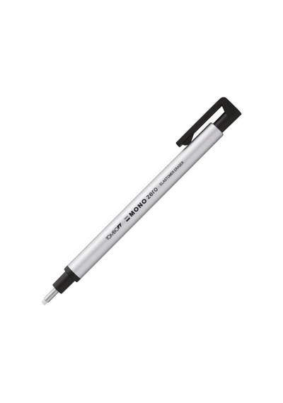 Tombow Kalem Tipi Yuvarlak Uçlu Silgi 1 Adet Silver 2,5x5 Mm Klipsli