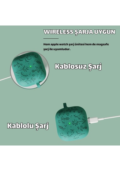 Airpods 4. Nesil Ve Airpods 5. Nesil Uyumlu Çiçek İşlemeli Premium Silikon Kulaklık Kılıfı Ve 3'ü 1 Arada Bluetooth Kulaklık Temizleme Kalemi Seti Orman Yeşili Çok Renkli Airpods 4. Nesil Ve Airpods 5. Nesil Uyumlu Çiçek İşlemeli Premium Silikon Kulaklık Kılıfı Ve 3'ü 1 Arada Bluetooth Kulaklık Temizleme Kalemi Seti Orman Yeşili Çok Renkli