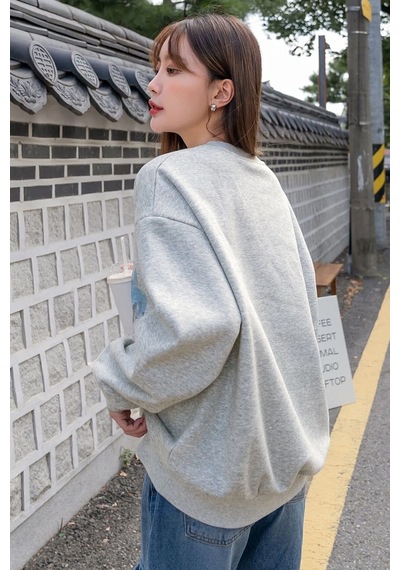 Uyguntarz Destiny Baskılı Oversize Sweatshirt Gri